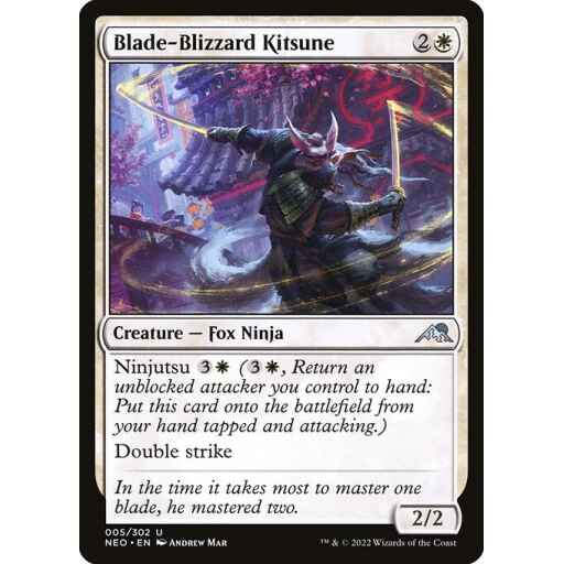 Kamigawa: Neon Dynasty - 5 - Blade-Blizzard Kitsune - Uncommon - W - Non-foil