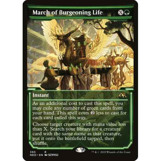 Kamigawa: Neon Dynasty - 393 - March of Burgeoning Life - Rare - G - Non-foil