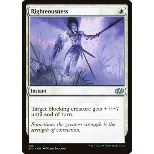 Jumpstart 2022 - 235 - Righteousness - Uncommon - W - Non-foil