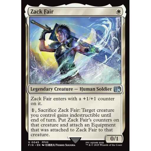 Final Fantasy - 45 - Zack Fair - Uncommon - W - Non-foil