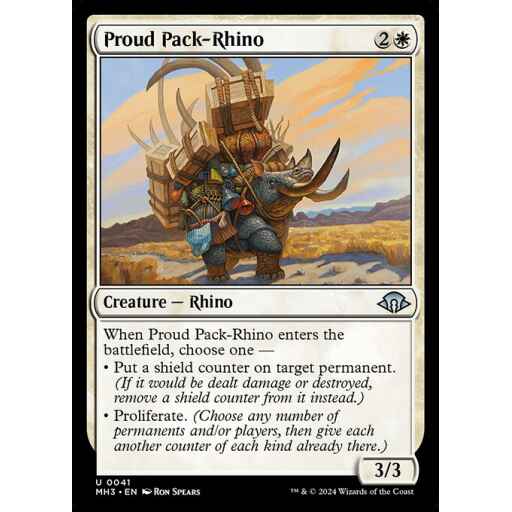 Modern Horizons 3 - 41 - Proud Pack-Rhino - Uncommon - W - Non-foil