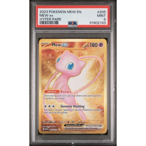PSA 9 Mint - 2023 Pokemon 151 EN Mew ex #205