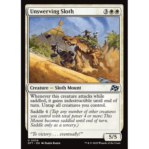 Aetherdrift - 34 - Unswerving Sloth - Uncommon - W - Non-foil