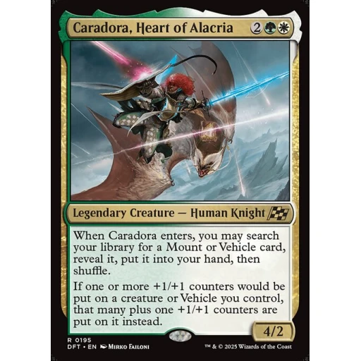 Aetherdrift - 195 - Caradora, Heart of Alacria - Rare - WG - Non-foil