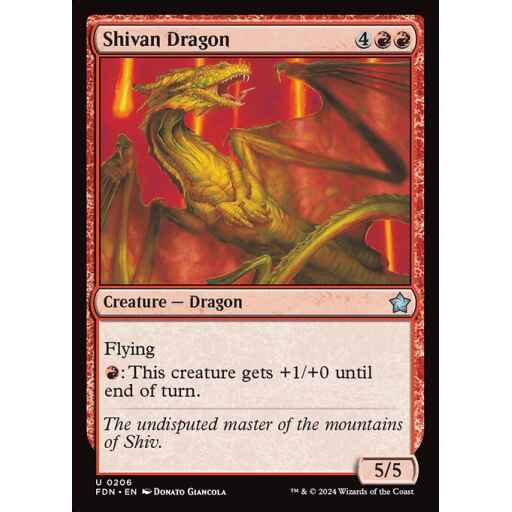 Foundations - 206 - Shivan Dragon - Uncommon - R - Foil
