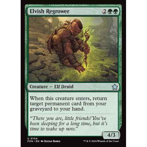 Foundations - 104 - Elvish Regrower - Uncommon - G - Foil