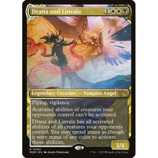 March of the Machine - 305 - Drana and Linvala - Rare - WB - Foil