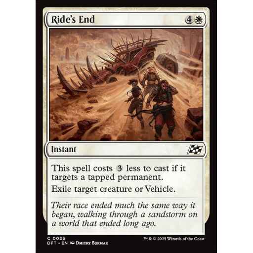 Aetherdrift - 25 - Ride's End - Common - W - Foil