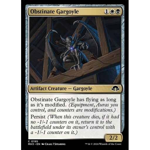 Modern Horizons 3 - 195 - Obstinate Gargoyle - Common - WB - Non-foil