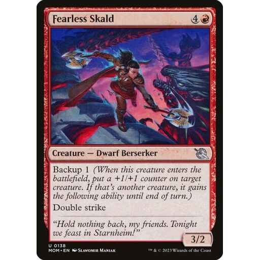 March of the Machine - 138 - Fearless Skald - Uncommon - R - Foil