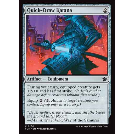 Foundations - 130 - Quick-Draw Katana - Common - C - Foil