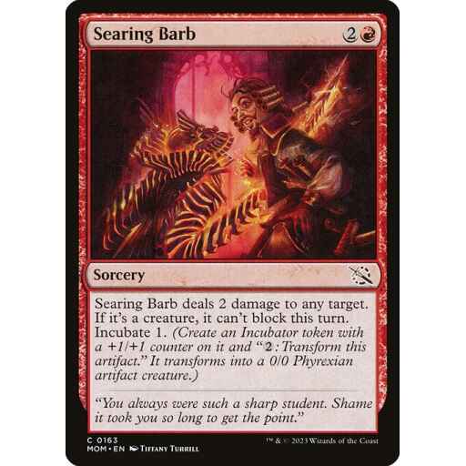 March of the Machine - 163 - Searing Barb - Common - R - Non-foil
