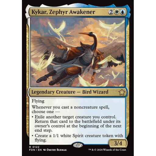 Foundations - 122 - Kykar, Zephyr Awakener - Rare - WU - Non-foil