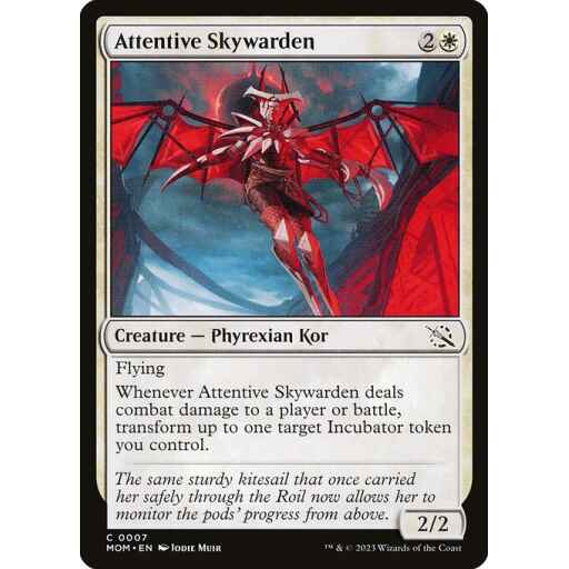 March of the Machine - 7 - Attentive Skywarden - Common - W - Foil