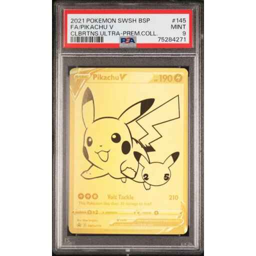 PSA 9 Mint - 2021 Pokemon Black Star Promo Celebrations UPC Pikachu V #145