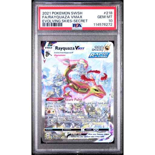 [Tradable] PSA 10 Gem Mint - 2021 Pokemon Evolving Skies Rayquaza VMAX #218