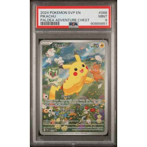 PSA 9 Mint - 2024 Pokemon Black Star Promo Paldea Chest Pikachu #88