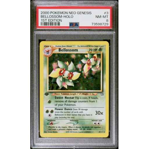 PSA 8 Near Mint - 2000 Pokemon Neo Genesis Bellossom 1st Ed Holo #3