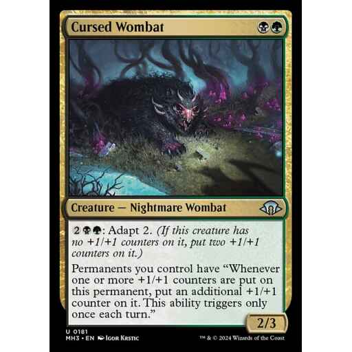 Modern Horizons 3 - 181 - Cursed Wombat - Uncommon - BG - Non-foil
