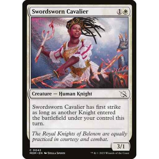March of the Machine - 42 - Swordsworn Cavalier - Common - W - Foil