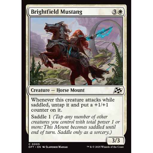 Aetherdrift - 5 - Brightfield Mustang - Common - W - Foil