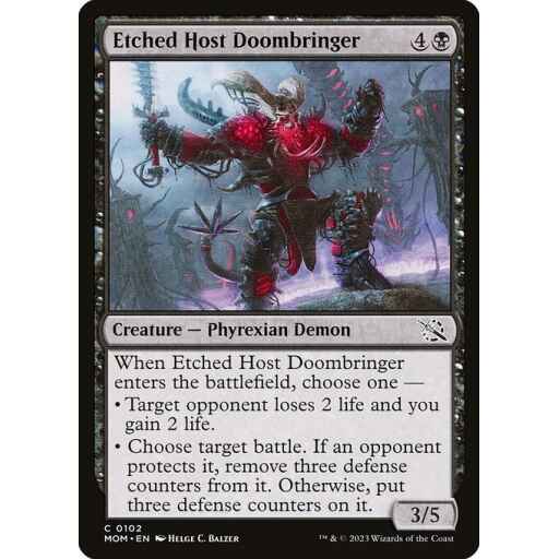 March of the Machine - 102 - Etched Host Doombringer - Common - B - Foil