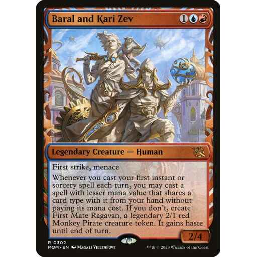 March of the Machine - 302 - Baral and Kari Zev - Rare - UR - Non-foil