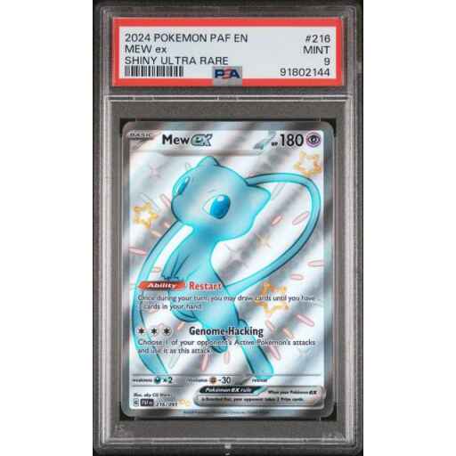 PSA 9 Mint - 2024 Pokemon Paldean Fates Mew ex #216
