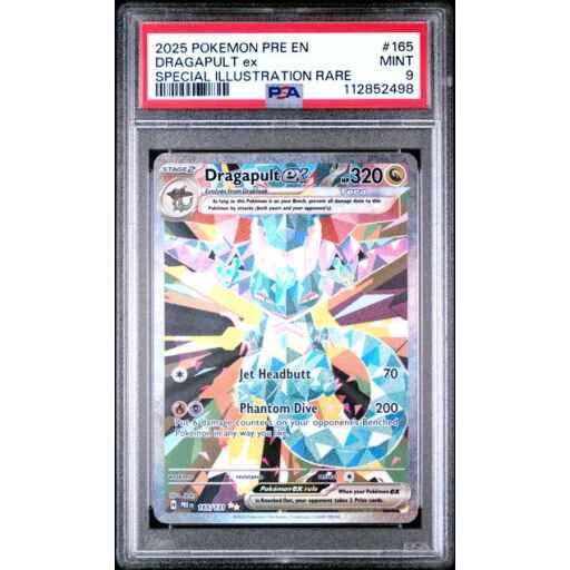 PSA 9 Mint - 2025 Pokemon Prismatic Evolutions Dragapult ex SIR #165