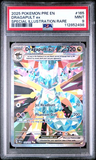PSA 9 Mint - 2025 Pokemon Prismatic Evolutions Dragapult ex SIR #165