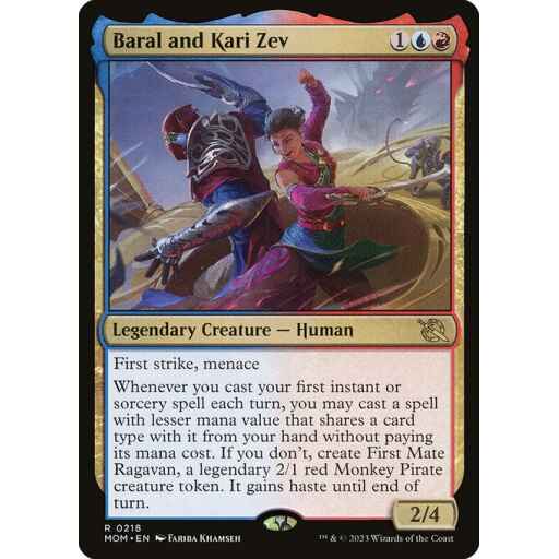 March of the Machine - 218 - Baral and Kari Zev - Rare - UR - Non-foil