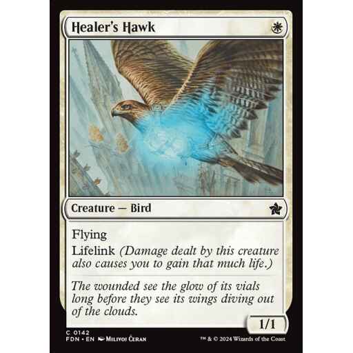 Foundations - 142 - Healer's Hawk - Common - W - Foil
