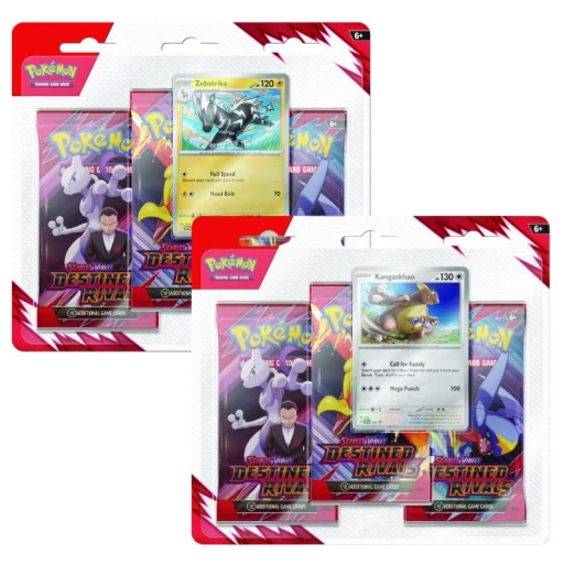 Pokemon Destined Rivals Kangaskhan + Zebstrika 3-Pack Blister Bundle