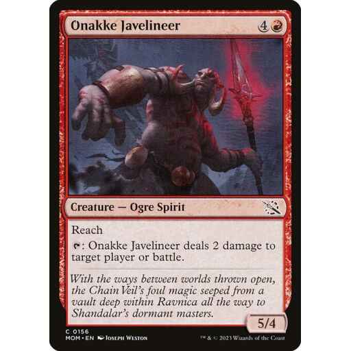 March of the Machine - 156 - Onakke Javelineer - Common - R - Non-foil