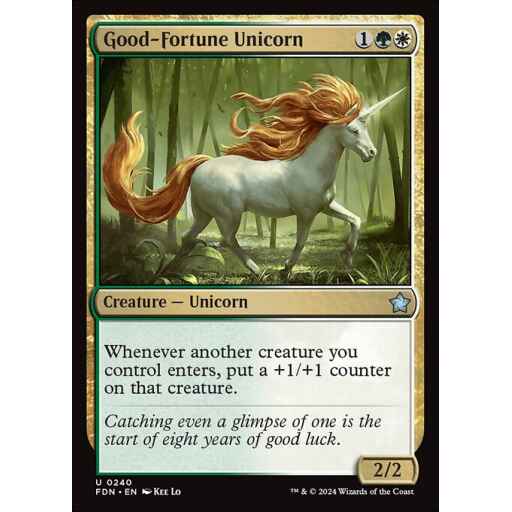 Foundations - 240 - Good-Fortune Unicorn - Uncommon - WG - Foil