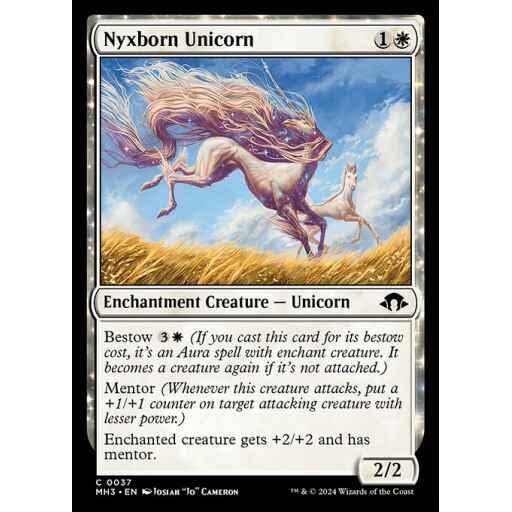Modern Horizons 3 - 37 - Nyxborn Unicorn - Common - W - Foil