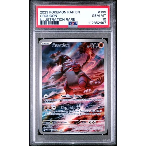 PSA 10 Gem Mint - 2023 Pokemon Paradox Rift Groudon Illustration Rare #199