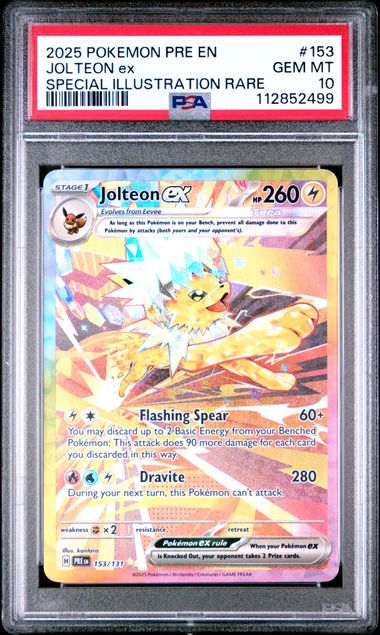 PSA 10 Gem Mint - 2025 Pokemon Prismatic Evolutions Jolteon ex SIR #153