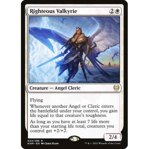 Kaldheim - 24 - Righteous Valkyrie - Rare - W - Non-foil