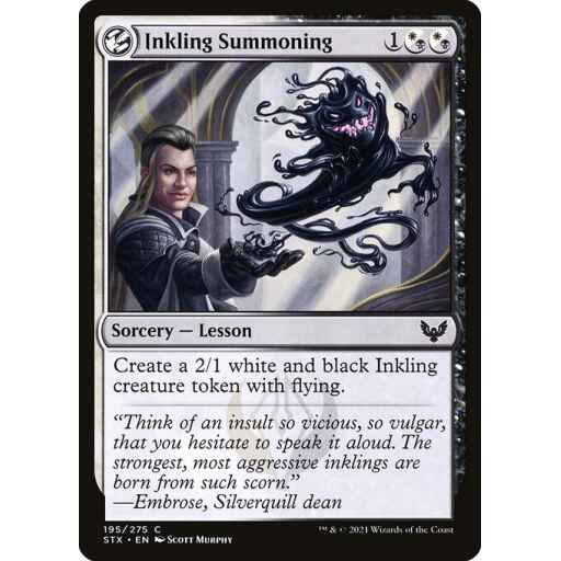 Strixhaven: School of Mages - 195 - Inkling Summoning - Common - WB - Non-foil
