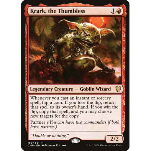 Commander Legends - 189 - Krark, the Thumbless - Rare - R - Non-foil
