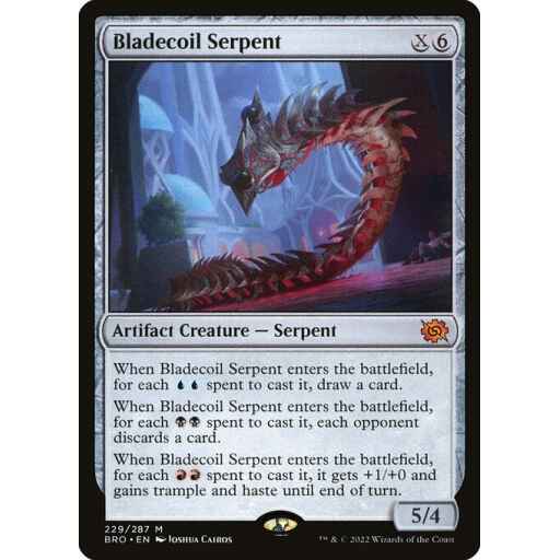 The Brothers' War - 229 - Bladecoil Serpent - Mythic - C - Foil