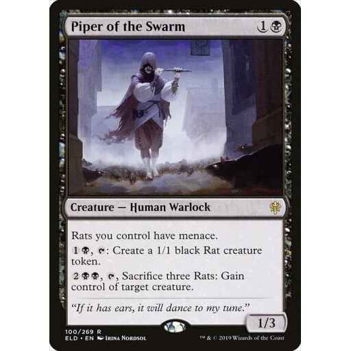 Throne of Eldraine - 100 - Piper of the Swarm - Rare - B - Non-foil