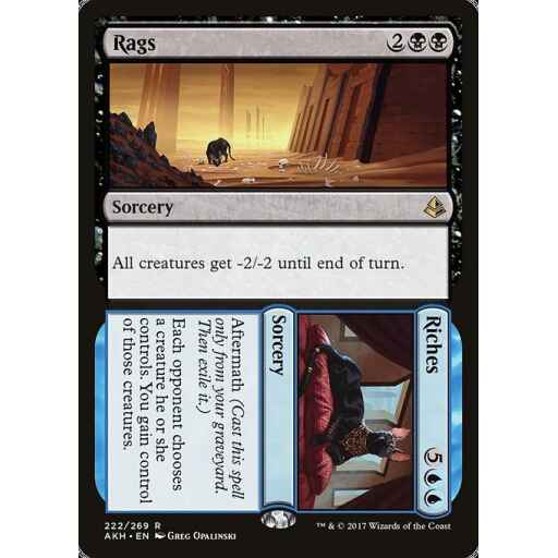 Amonkhet - 222 - Rags // Riches - Rare - UB - Non-foil