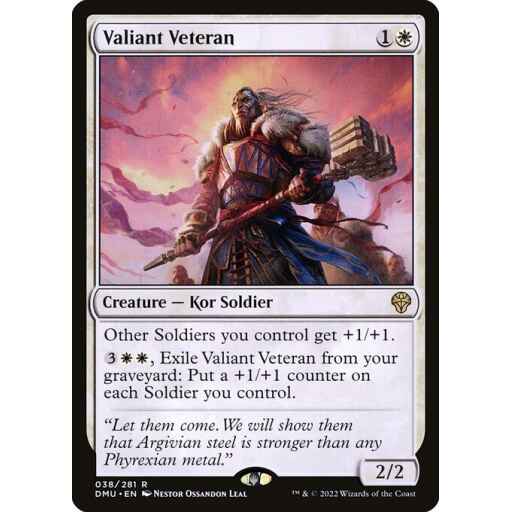 Dominaria United - 38 - Valiant Veteran - Rare - W - Non-foil