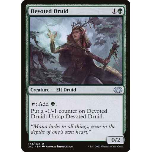 Double Masters 2022 - 143 - Devoted Druid - Uncommon - G - Foil