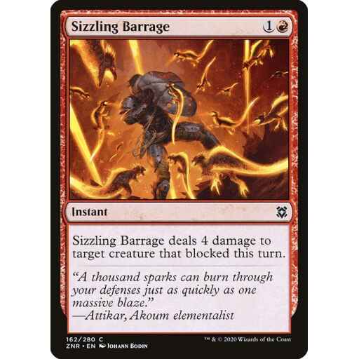 Zendikar Rising - 162 - Sizzling Barrage - Common - R - Non-foil