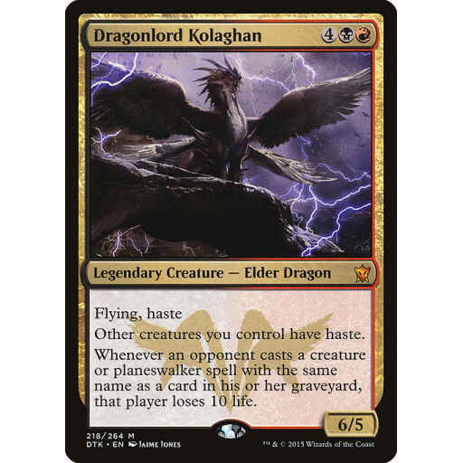 Dragons of Tarkir - 218 - Dragonlord Kolaghan - Mythic - BR - Non-foil