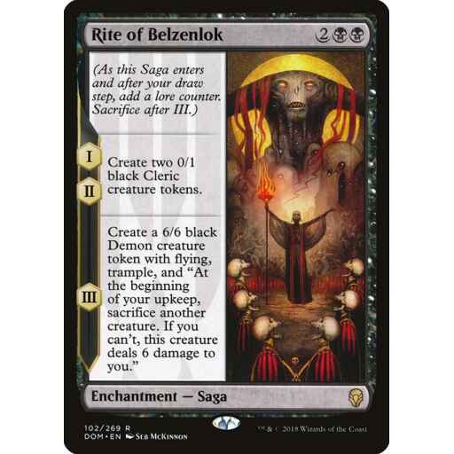Dominaria - 102 - Rite of Belzenlok - Rare - B - Non-foil