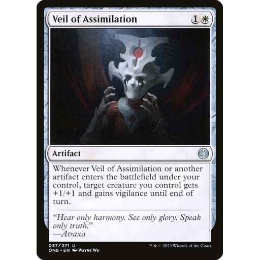 Phyrexia: All Will Be One - 37 - Veil of Assimilation - Uncommon - W - Non-foil